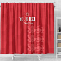 Custom England Cricket Shower Curtain Go Three Lions - Red Ver