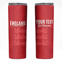 Custom England Cricket Skinny Tumbler Go Three Lions - Red Ver