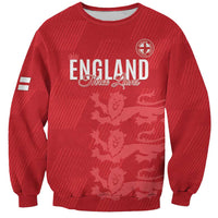 Custom England Cricket Sweatshirt Go Three Lions - Red Ver