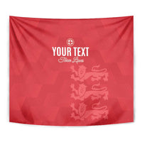 Custom England Cricket Tapestry Go Three Lions - Red Ver