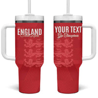 Custom England Cricket Tumbler With Handle Go Three Lions - Red Ver