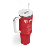 Custom England Cricket Tumbler With Handle Go Three Lions - Red Ver