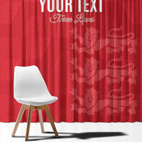 Custom England Cricket Window Curtain Go Three Lions - Red Ver