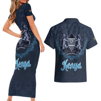 Kenya Happy Eid Mubarak Couples Matching Short Sleeve Bodycon Dress and Hawaiian Shirt Eid Al-Adha