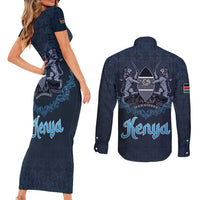 Kenya Happy Eid Mubarak Couples Matching Short Sleeve Bodycon Dress and Long Sleeve Button Shirt Eid Al-Adha