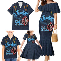 Kenya Happy Eid Mubarak Family Matching Mermaid Dress and Hawaiian Shirt Eid Al-Adha