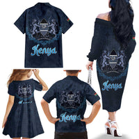 Kenya Happy Eid Mubarak Family Matching Off The Shoulder Long Sleeve Dress and Hawaiian Shirt Eid Al-Adha