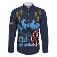 Kenya Happy Eid Mubarak Family Matching Off The Shoulder Long Sleeve Dress and Hawaiian Shirt Eid Al-Adha