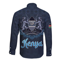 Kenya Happy Eid Mubarak Long Sleeve Button Shirt Eid Al-Adha