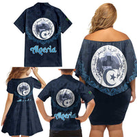 Algeria Happy Eid Mubarak Family Matching Off Shoulder Short Dress and Hawaiian Shirt Eid Al-Adha