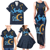 Algeria Happy Eid Mubarak Family Matching Tank Maxi Dress and Hawaiian Shirt Eid Al-Adha