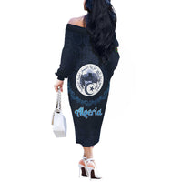 Algeria Happy Eid Mubarak Off The Shoulder Long Sleeve Dress Eid Al-Adha