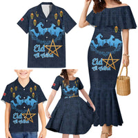 Morocco Happy Eid Mubarak Family Matching Mermaid Dress and Hawaiian Shirt Eid Al-Adha