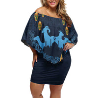 Morocco Happy Eid Mubarak Family Matching Off Shoulder Short Dress and Hawaiian Shirt Eid Al-Adha