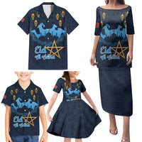 Morocco Happy Eid Mubarak Family Matching Puletasi and Hawaiian Shirt Eid Al-Adha