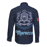 Morocco Happy Eid Mubarak Long Sleeve Button Shirt Eid Al-Adha