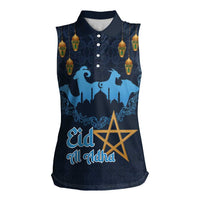Morocco Happy Eid Mubarak Women Sleeveless Polo Shirt Eid Al-Adha
