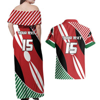 Custom Kenya Rugby Couples Matching Off Shoulder Maxi Dress and Hawaiian Shirt Flag Style - Wonder Print Shop