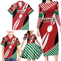 Custom Kenya Rugby Family Matching Long Sleeve Bodycon Dress and Hawaiian Shirt Flag Style - Wonder Print Shop