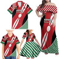 Custom Kenya Rugby Family Matching Off Shoulder Maxi Dress and Hawaiian Shirt Flag Style - Wonder Print Shop