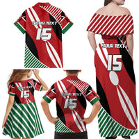 Custom Kenya Rugby Family Matching Off Shoulder Maxi Dress and Hawaiian Shirt Flag Style - Wonder Print Shop