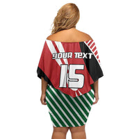 Custom Kenya Rugby Family Matching Off Shoulder Short Dress and Hawaiian Shirt Flag Style - Wonder Print Shop