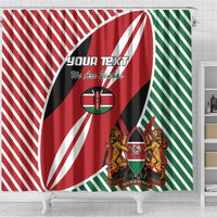 Custom Kenya Rugby Shower Curtain Flag Style