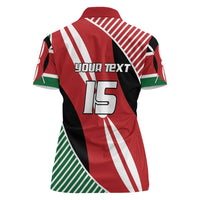 Custom Kenya Rugby Women Polo Shirt Flag Style - Wonder Print Shop