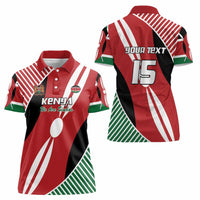 Custom Kenya Rugby Women Polo Shirt Flag Style - Wonder Print Shop