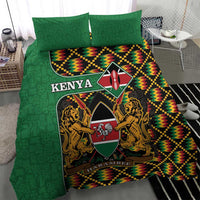 Kenya Bedding Set Coat Of Arms Kente Pattern - Wonder Print Shop