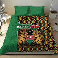 Kenya Bedding Set Coat Of Arms Kente Pattern - Wonder Print Shop