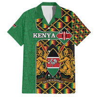 Kenya Family Matching Long Sleeve Bodycon Dress and Hawaiian Shirt Coat Of Arms Kente Pattern - Wonder Print Shop