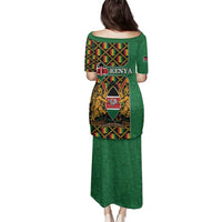 Kenya Family Matching Puletasi and Hawaiian Shirt Coat Of Arms Kente Pattern - Wonder Print Shop