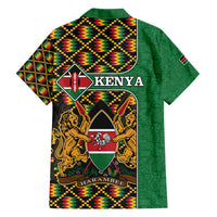Kenya Hawaiian Shirt Coat Of Arms Kente Pattern - Wonder Print Shop