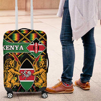 Kenya Luggage Cover Coat Of Arms Kente Pattern - Wonder Print Shop