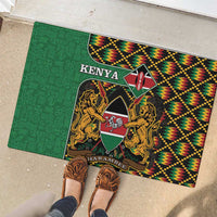 Kenya Rubber Doormat Coat Of Arms Kente Pattern - Wonder Print Shop