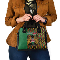Kenya Shoulder Handbag Coat Of Arms Kente Pattern