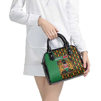 Kenya Shoulder Handbag Coat Of Arms Kente Pattern