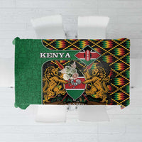 Kenya Tablecloth Coat Of Arms Kente Pattern - Wonder Print Shop