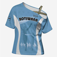 Personalized Botswana Athletics Cross Shoulder Shirt Go Champions Go - Wonder Print Shop