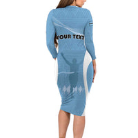 Personalized Botswana Athletics Long Sleeve Bodycon Dress Go Champions Go - Wonder Print Shop
