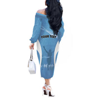 Personalized Botswana Athletics Off The Shoulder Long Sleeve Dress Go Champions Go - Wonder Print Shop