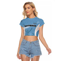 Personalized Botswana Athletics Raglan Cropped T Shirt Go Champions Go - Wonder Print Shop