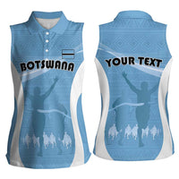 Personalized Botswana Athletics Women Sleeveless Polo Shirt Go Champions Go - Wonder Print Shop