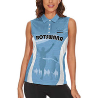 Personalized Botswana Athletics Women Sleeveless Polo Shirt Go Champions Go - Wonder Print Shop