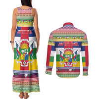 Central African Republic Christmas Couples Matching Tank Maxi Dress and Long Sleeve Button Shirt Joyeux Noel - Wonder Print Shop