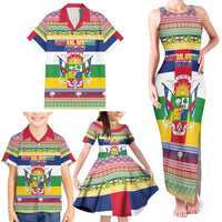 Central African Republic Christmas Family Matching Tank Maxi Dress and Hawaiian Shirt Joyeux Noel - Wonder Print Shop
