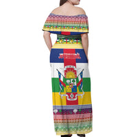 Central African Republic Christmas Off Shoulder Maxi Dress Joyeux Noel - Wonder Print Shop