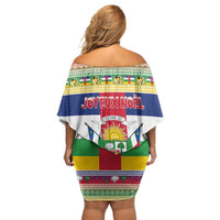 Central African Republic Christmas Off Shoulder Short Dress Joyeux Noel - Wonder Print Shop