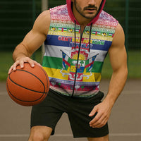 Central African Republic Christmas Sleeveless Zip Hoodie Joyeux Noel - Wonder Print Shop